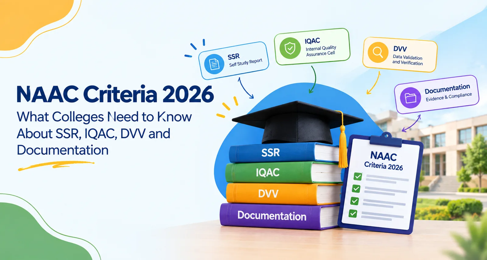 NAAC Criteria 2026: What Colleges Need to Know About SSR, IQAC, DVV and Documentation